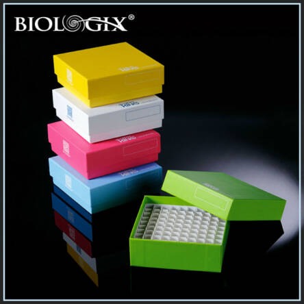 Kartonowe CRYO pudełko 100- miejscowe, kolorowe: różowe, zielone, białe, niebieskie, żółte, -196˚C do 121˚C,  5x1szt/5szt 