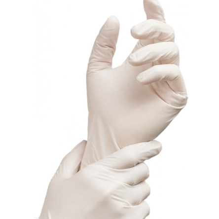 Certyfikowane rękawice lateksowe bezpudrowe, rozmiar 