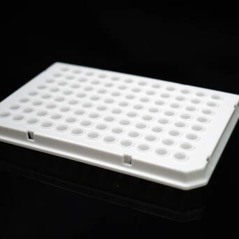 Płytki do PCR, 96 dołkowe 0,1ml, z pół kołnierzem, białe, 5x10szt/50szt